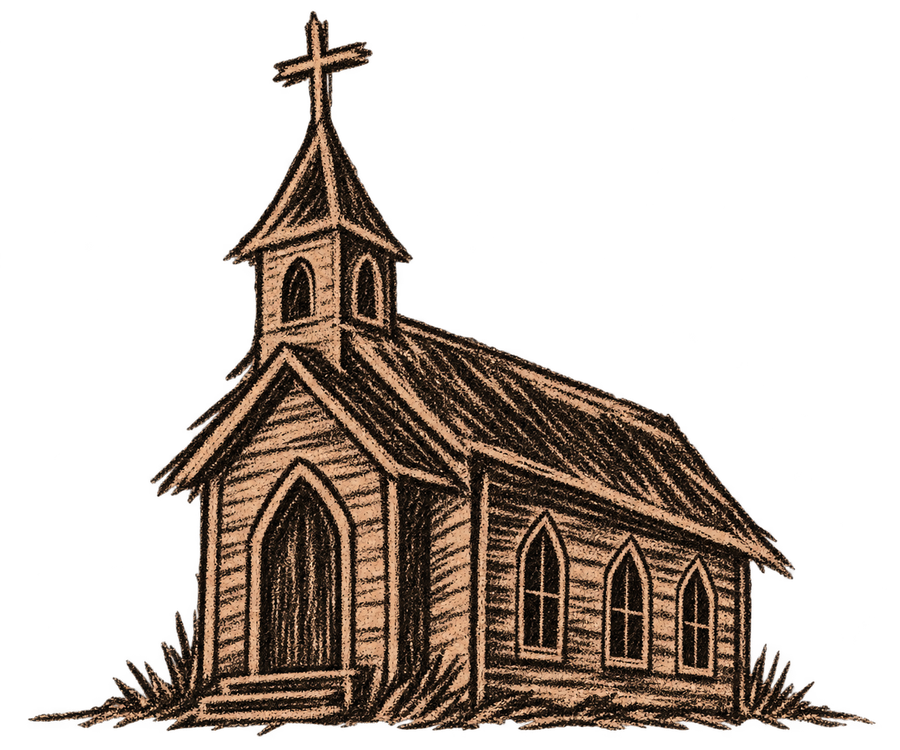 Small country church illustration